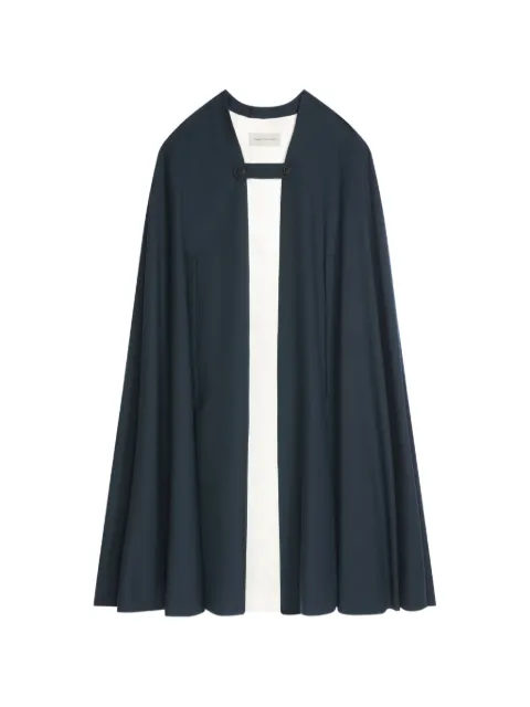 DRIES VAN NOTEN button-fastening wool cape Blue 2620202284265