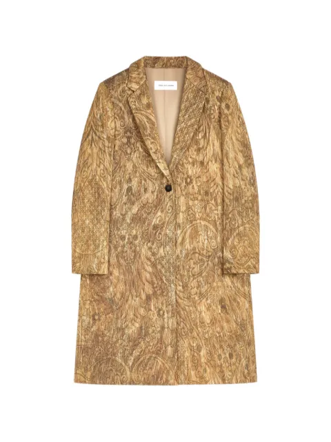 DRIES VAN NOTEN tailored jacquard coat Gold 2620102014266