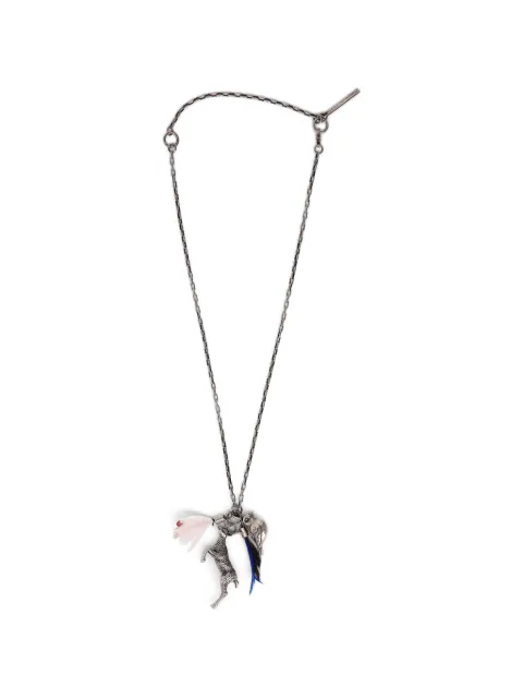 DRIES VAN NOTEN feather pendant necklace Silver 2620282220067