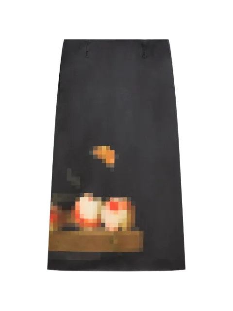 DRIES VAN NOTEN long printed skirt Black 2620108084363