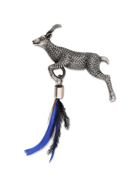 DRIES VAN NOTEN silver feather brooch Silver 2620282330067
