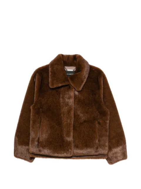 LOU ANDREA collared faux-fur jacket Brown MK2566