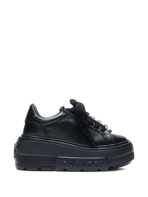 Casadei Nexus Peak chain-detail leather sneakers Black 2X129C070NC3095