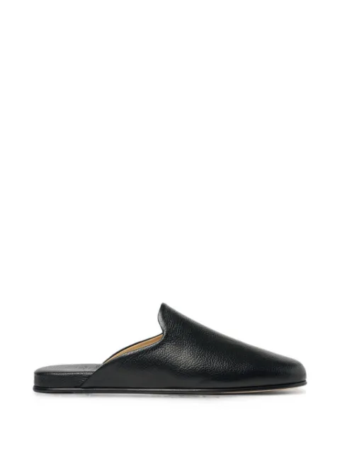 Scarosso Atlas rravel leather slippers Black ATLASSLIPBLACALF