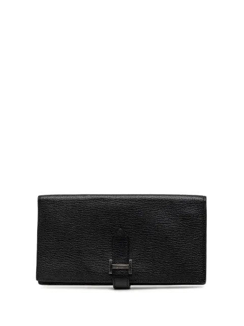 Hermès Pre-Owned 2012 Chevre Mysore Bearn Soufflet Wallet long wallets Black KEOOS60HTFCNE0G2
