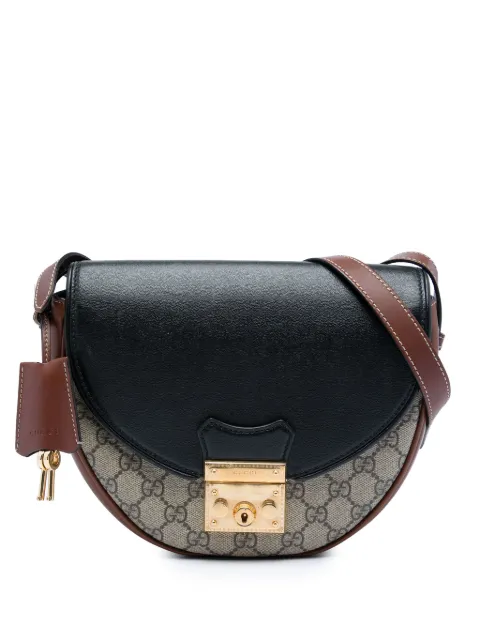 Gucci Pre-Owned 2016-2026 GG Supreme Saddle Padlock crossbody bag Neutrals YW4BFMUOJAWGBWCU