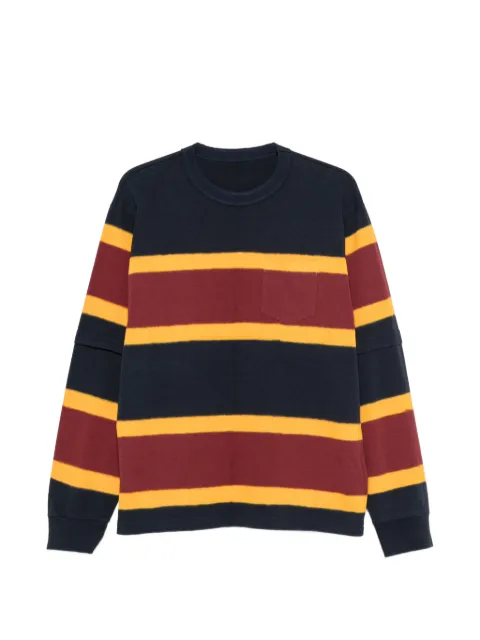 sacai striped-knit layered-sleeve sweater Blue 2604134M