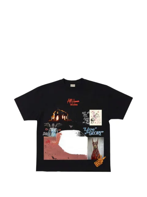 ALL HUMAN graphic-print T-shirt Black AHWFTBSS26