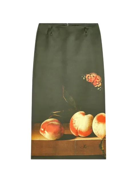 DRIES VAN NOTEN long printed skirt Green 2620108084037