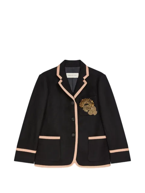 DRIES VAN NOTEN embroidered wool blazer Black 2620104294169