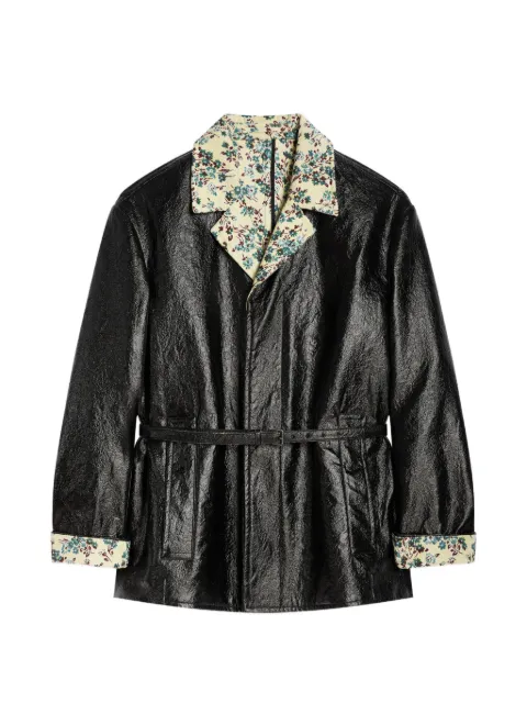 DRIES VAN NOTEN coated belted jacket Black 2620202304149