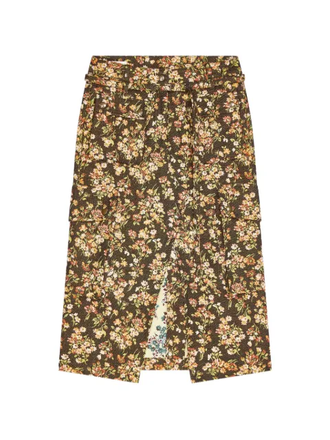 DRIES VAN NOTEN floral cargo skirt Brown 2620108094150