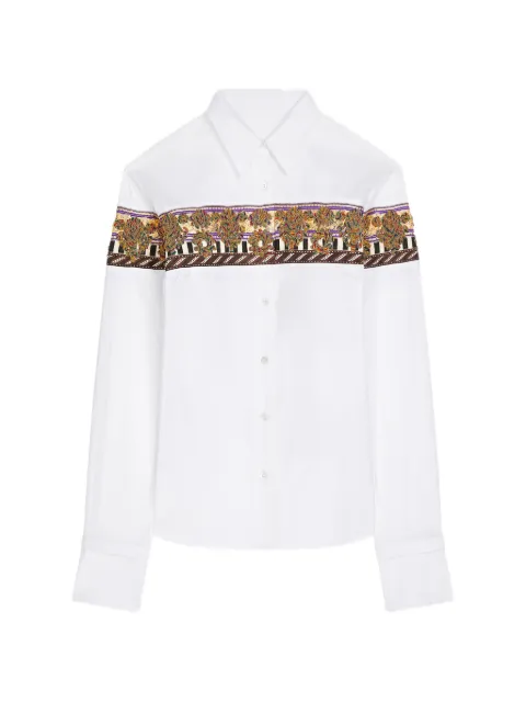 DRIES VAN NOTEN embroidered cotton poplin shirt White 2620107424445