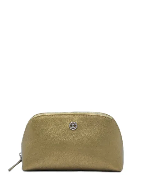 CHANEL Pre-Owned 2006-2008 CC Metallic Goatskin Cosmetic Case pouch Gold UKU62KGN8GKPMWLG