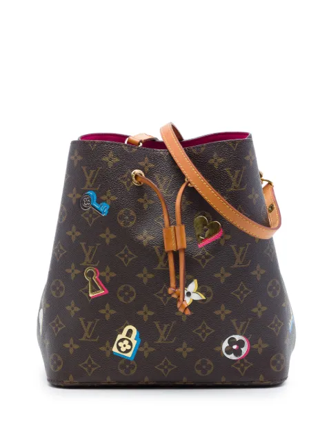 Louis Vuitton Pre-Owned 2019 Monogram Love Lock Neonoe MM bucket bag Brown RVKJR88QRXLTZUOH