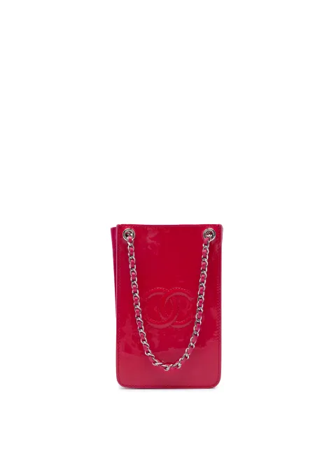 CHANEL Pre-Owned 2014-2015 CC Patent Phone Holder crossbody bag Pink Q02WPXHPOMIV4XAM