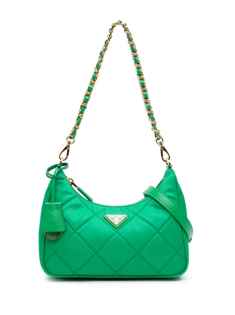 Prada Pre-Owned 2013-2026 Impuntu Re Nylon Re Edition 1995 Chaine satchel Green OFS5IQY3ND777DOO