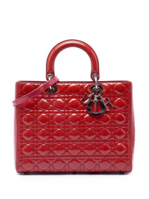 Christian Dior Pre-Owned 2010 Large Patent Cannage Lady Dior satchel Pink NYSBLK7CTSMY1L25