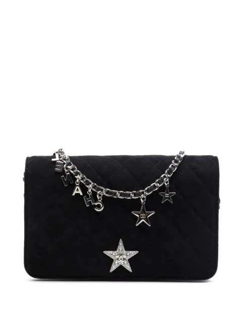 CHANEL Pre-Owned 2019 Quilted Suede Cocostellar Wallet on Chain crossbody bag Black L76TOW2DXXIGYV2U