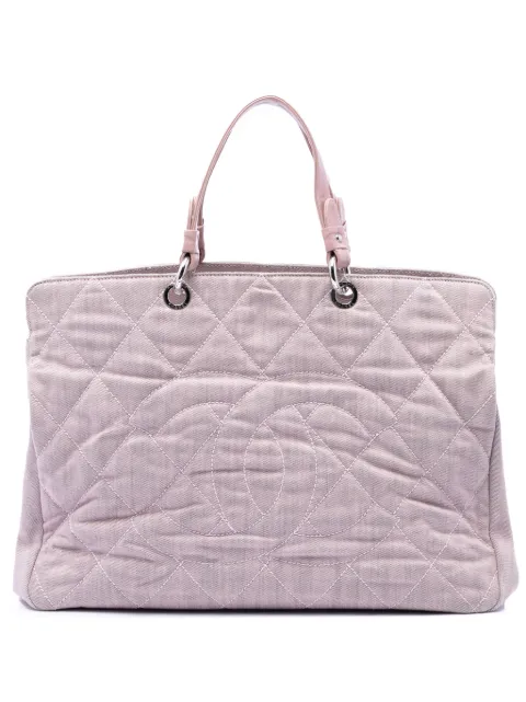 CHANEL Pre-Owned 2008-2009 Large CC Quilted Denim tote bag Pink L1G8SELKECBIURIQ