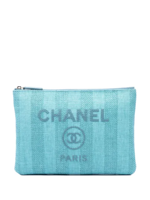 CHANEL Pre-Owned 2019 Medium Tweed Deauville O Case clutch bag Blue K9LJZ97XSDKN417R