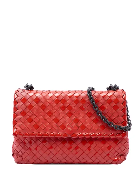 Bottega Veneta Pre-Owned 2012-2026 Small Nappa and Patent Intrecciato Olimpia shoulder bag Red GZ8OGI58J8MD7U4M