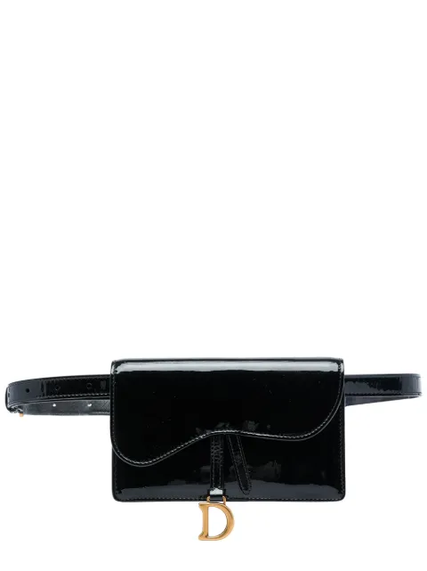 Christian Dior Pre-Owned 2019 Patent Saddle belt bag Black FX9FXRYF387WV4QF