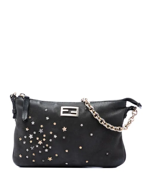 Fendi Pre-Owned 2000-2010 Mini Leather Star Studded Chain crossbody bag Black DBN88KHAXTL2PYYY