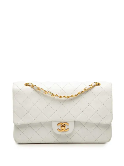 CHANEL Pre-Owned 1984-1986 Medium Classic Lambskin Double Flap shoulder bag White 071PLOY6W0CYRTA6
