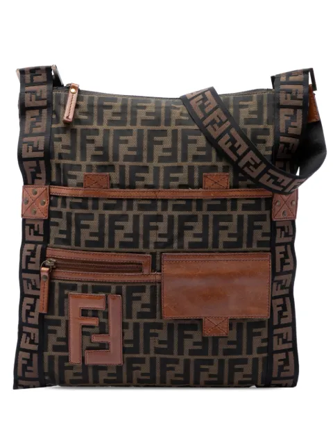 Fendi Pre-Owned 2000-2010 Zucca Canvas FF Flat Messenger Bag crossbody bag Brown 45VQH6BNKIE502TP