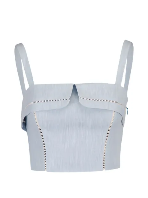 HEVRON Alba ladder-stitch cropped top Blue HHS26T043SKYMELANG