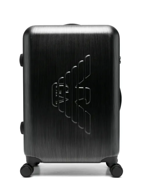 Emporio Armani logo-embossed luggage Black EM001930AF15459