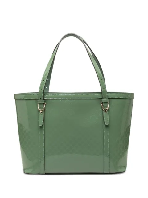 Gucci Pre-Owned 2000-2015 Patent Microguccissima Nice tote bag Green A4NPHWR34YN1V9EM