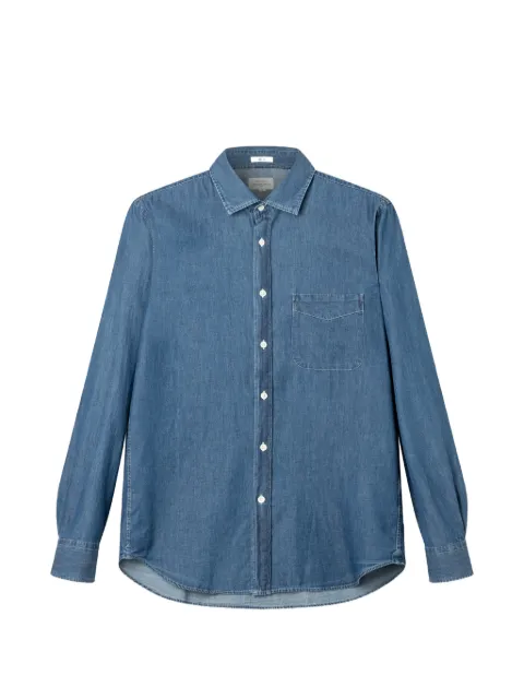 HARTFORD denim-patch pocket shirt Blue BG18012