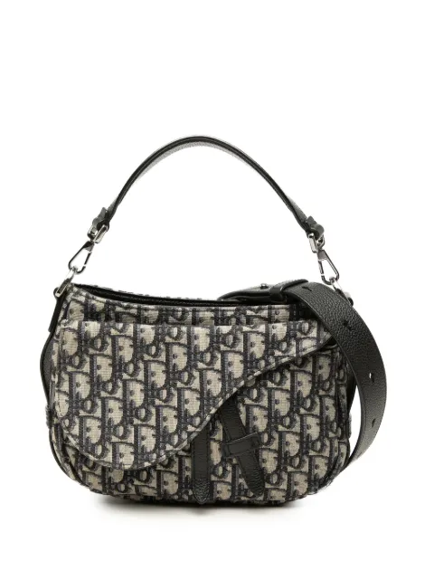 Christian Dior Pre-Owned 2021 Mini Oblique Canvas Soft Saddle satchel Blue WZWI0IG6MXRXZWSH
