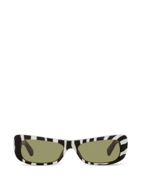 Jacquemus x Linda Farrow Capri rectangular sunglasses in zebra black White JAC55S55