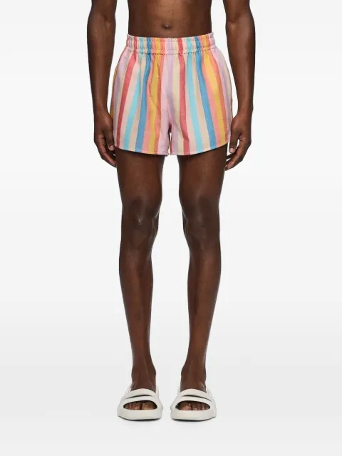 Marrakshi Life The High Waisted striped cotton shorts Pink R26083