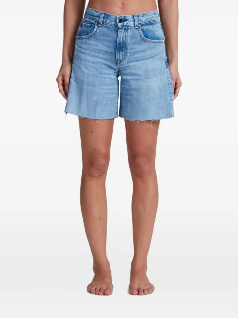 ASKK NY Longboarder raw-cut side-slit shorts Blue W1422C364