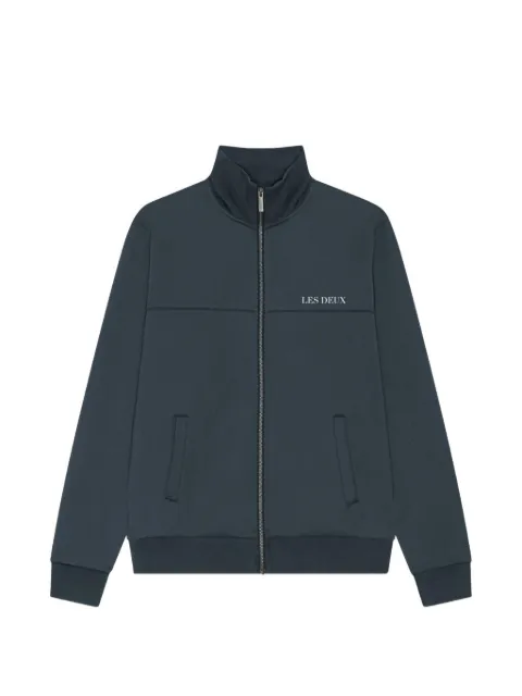 Les Deux Track logo-print zip-up jacket Blue 1002247