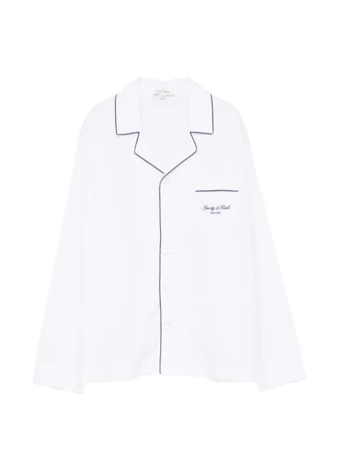 Sporty & Rich piping-detail shirt White SI021711329