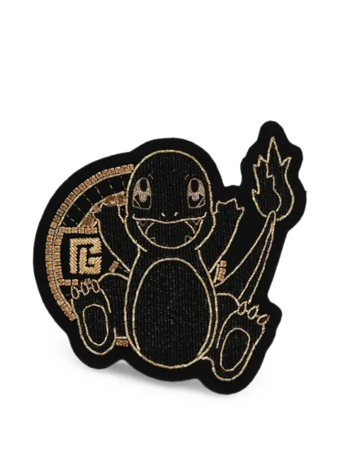Balmain Pokémon Charmander wool patch brooch Black YH3XL008PB50