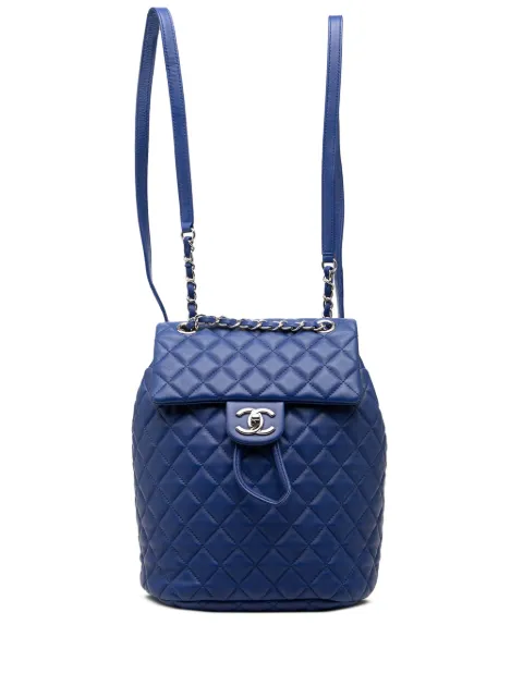 CHANEL Pre-Owned 2016-2017 Small Lambskin Urban Spirit backpack Blue M5SWG5OGM1M49A00