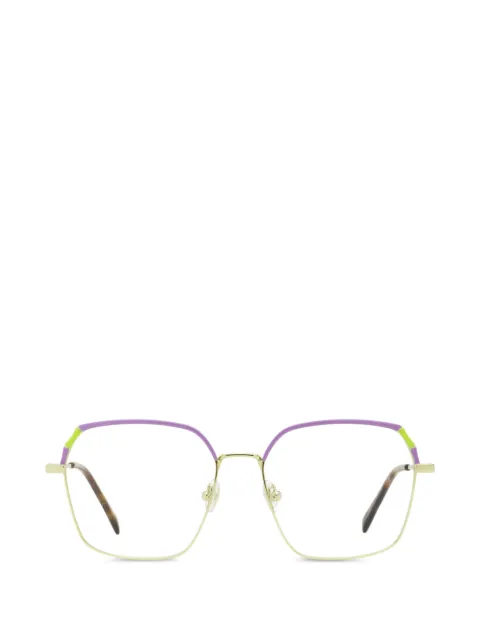 PUCCI logo-motif geometric-frame glasses Gold EP5210