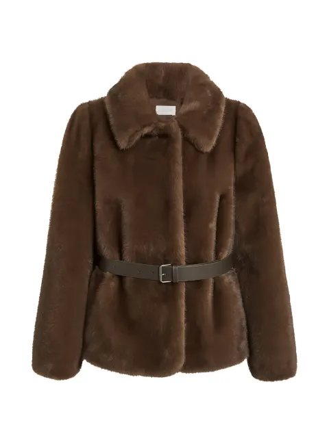 P.A.R.O.S.H. belted faux-fur jacket Brown PULSE26D431916