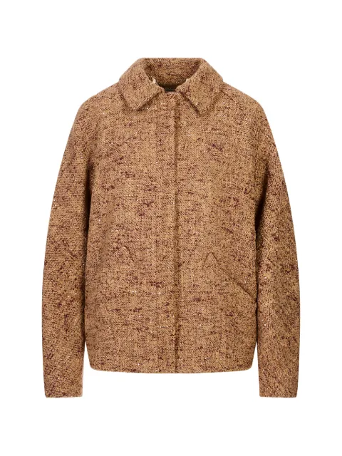 Kiton sequin-embellished bouclé jacket Brown D62609K0534I