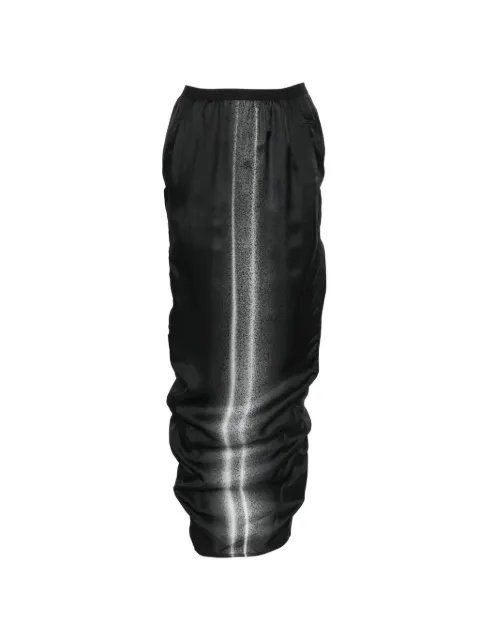 Rick Owens gradient-effect ruched-detail maxi skirt Black RP02F5331KP2