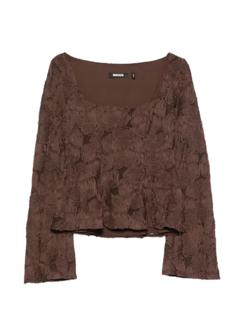 ROTATE BIRGER CHRISTENSEN floral-appliqué blouse Brown 1166691667BCR1787
