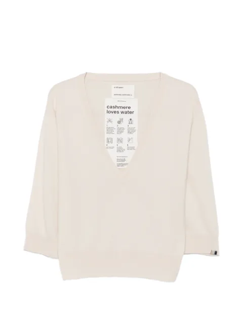 extreme cashmere Pearl V-neck three-quarter-sleeve sweater Neutrals 491
