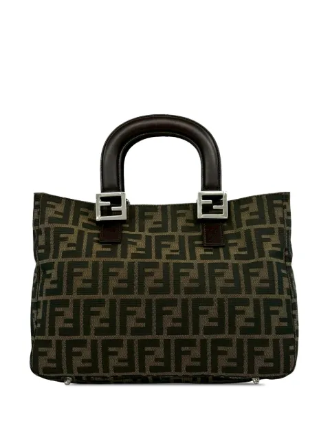Fendi Pre-Owned 2000-2010 Small Zucca Canvas Twins tote bag Brown GQGA7SVB0E4HHKZ4
