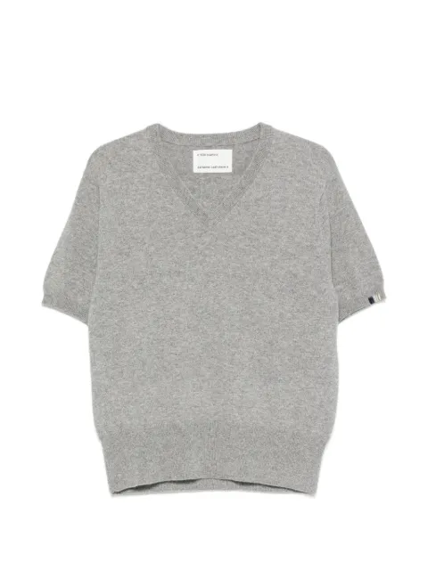 extreme cashmere Martina V-neck short-sleeve sweater Grey N490MARTINA